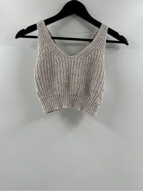 Lulus Twisted Back Knit Crop Tank Top – Women's Small